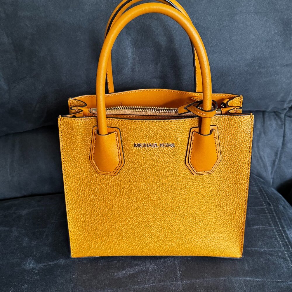 Michael Kors Yellow Saffiano Leather Extra-Small Jet Set Travel Tote